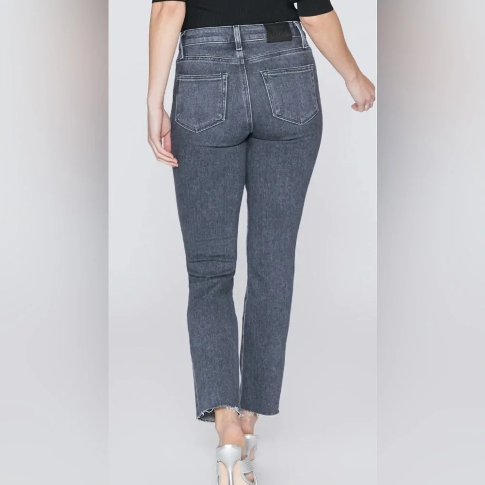 PAIGE Women's Straight Leg Jeans in Dark Gray